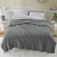Serta Heated Electric Queen Blanket - Soft, Warm, Fuzzy for Office, Couch - 1...