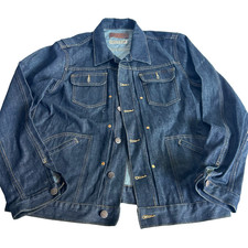LRG Lifted Research Group Dark Blue Denim Jean Jacket Boys Medium Pre-Owned