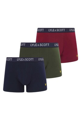 Lyle & Scott 3er-Pack Barclay Herren Shorts - Rubinwein/Pfau/Kletterefeu