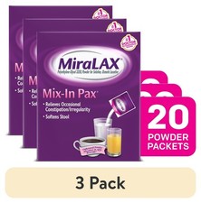 MiraLAX Mix-In Pax Powder Laxative 3-Pack, 20 x 17 g Single Doses Nonstimulant