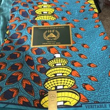 African cotton Wax print fabric 6 yards Uncut.