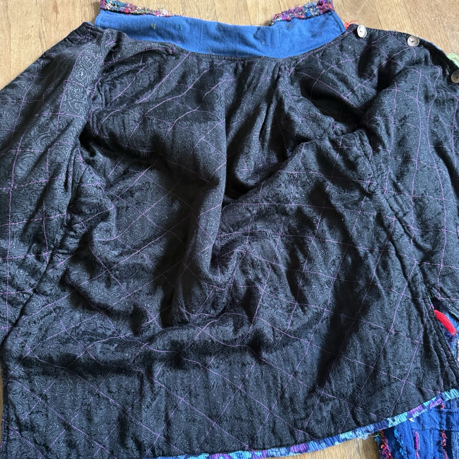 Handmade Nepal Boho Patchwork Jacket XL Artsy Hip… - image 8