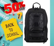 Eastsport Unisex Utility Dome 19" Backpack, Black Diamond Ripstop NEW