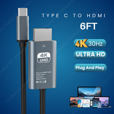 For iPhone 17 16e 15 Pro Max Android 4K Phone to HDMI TV Type-C Mirroring Cable