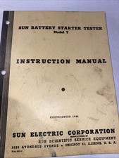 Vintage Sun Automotive Battery Starter Tester -  Model Y Instruction Manual