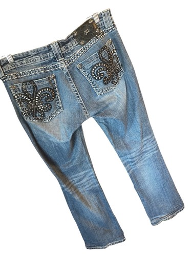 Miss Me Jeweled Jeans Sz 32 Modified 29 Inseam - Picture 2 of 12