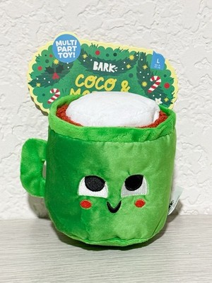 Bark Box Coco Hot Chocolate Marshmallow Christmas Plush Multi Green Sz L Dog Toy