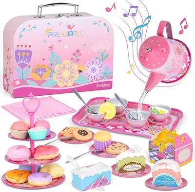 Tea Party Set for Little Girls- Musical Teapot Lights up with Songs... Fast Ship