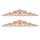 2PCS Wood Appliques Carved Floral Corner Decor Crafts Wooden Carved Ornament