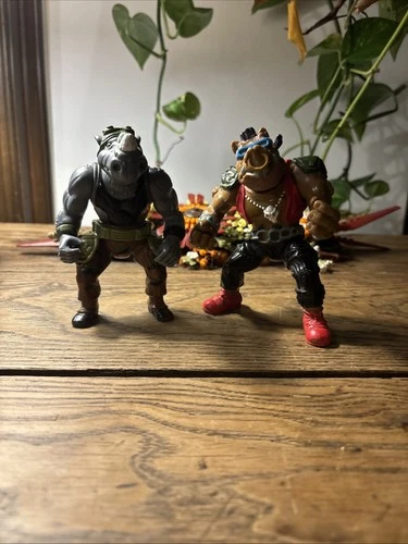 Teenage Mutant Ninja Turtles TMNT Rocksteady & Bebop Figure Lot 1988 Playmates