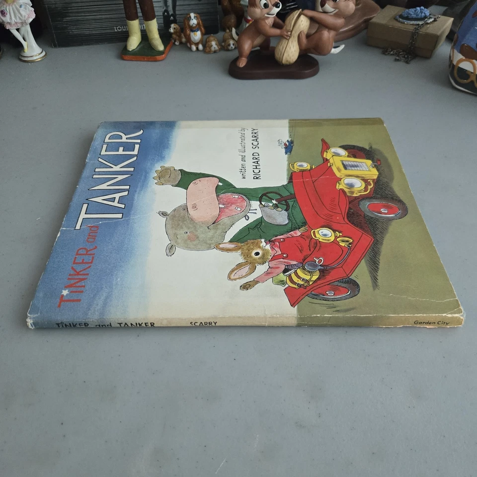 Richard Scarry / Tinker and Tanker 1st Edition in DJ 1960 Vtg Childrens Book HTF Foto 2 de 4