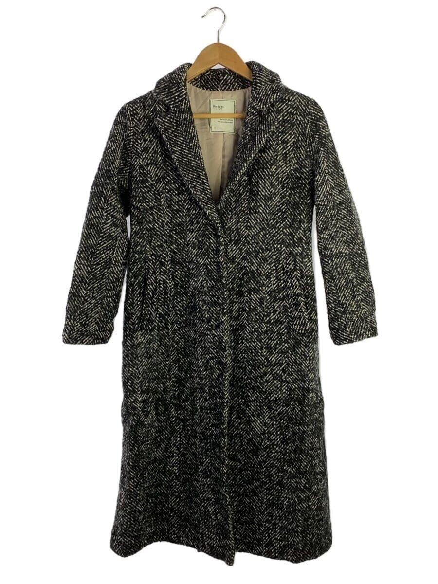 ALTRA Heart Relation Altro Cappotto S Poliestere Nero Spina di Pesce 1223307066