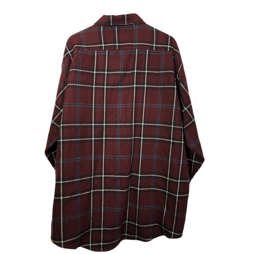 Sports Afield Men Shirt Burgundy Red Black Plaid Flannel Shacket 3X Vintage - Picture 3 of 10