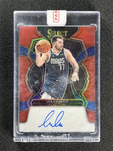 2022-23 Panini Select Luka Doncic #S-LKD Red Prizm Signatures Auto Mavericks /75