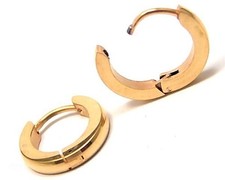 Huggie Hoop Earrings Yellow Gold PVD Hypoallergenic Surgical Steel 1/2 inch