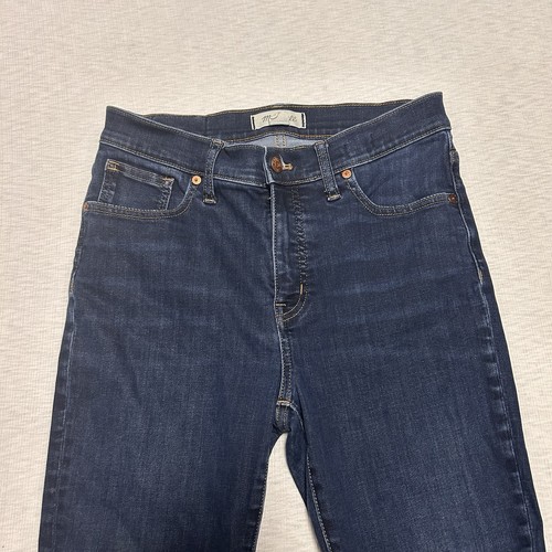 Pantalones de mezclilla ajustados de tiro medio Madewell 9” para mujer talla 29 azul lavado medio - Imagen 2 de 7