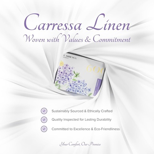 Carressa Linen 100% Egyptian Cotton Split King Sheets King, Crisp White - Picture 8 of 9