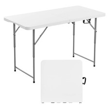 Uimoso 4 Ft Foldable Plastic Table with Handle for Indoor and Outdoor Use