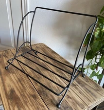 Vintage Black Iron Book Cookbook Stand Countertop Shelf Southern Living Style