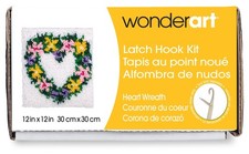 Heart Wreath Yarn Latch-Hook Kit12" X 12"100 Acrylic Machine Wash  Dry