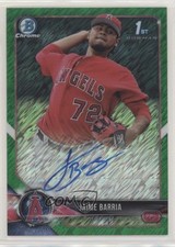 2018 Bowman Chrome Prospect Green Shimmer Refractor /99 Jaime Barria Auto 0qj6