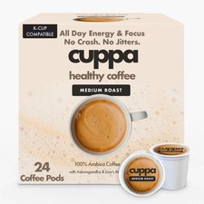 Cuppa Healthy Mushroom Coffee Single Serve Pods K-Cups w Lion's Mane Ashwaga