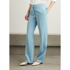 STELLA MCCARTNEY Wool Straight Leg Pants Mineral Blue Women's 50/14