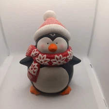 Ceramic Penguin!!  9”.  Candy Jar!!