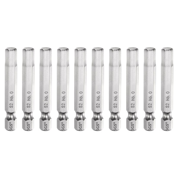 "10 StüCk Flache Sechskant-Bits 6Mm (H6) 1/4\" FüR Schraubendreher 2\" Magnet"-image