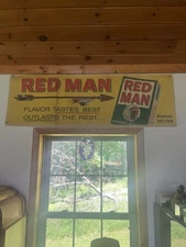 Vintage Red Man Chewing Tobacco Sign .