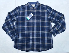 Original Weatherproof Vintage Blue Flannel Button Down Shirt Size XL NWT