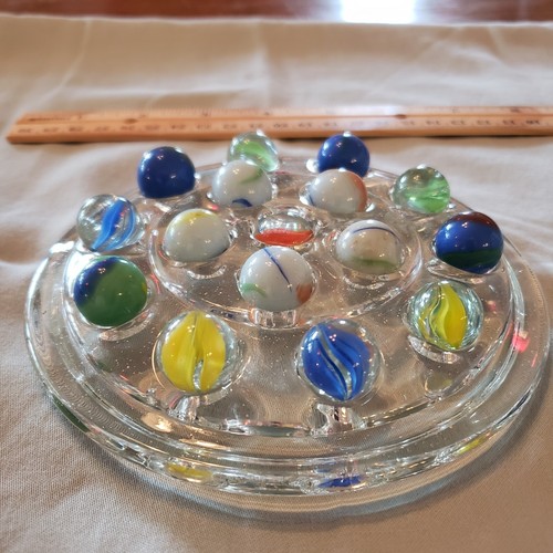 VTG Glass Frog & Marbles (collection of 16) Classic Boho Glass On Glass A - Picture 3 of 6