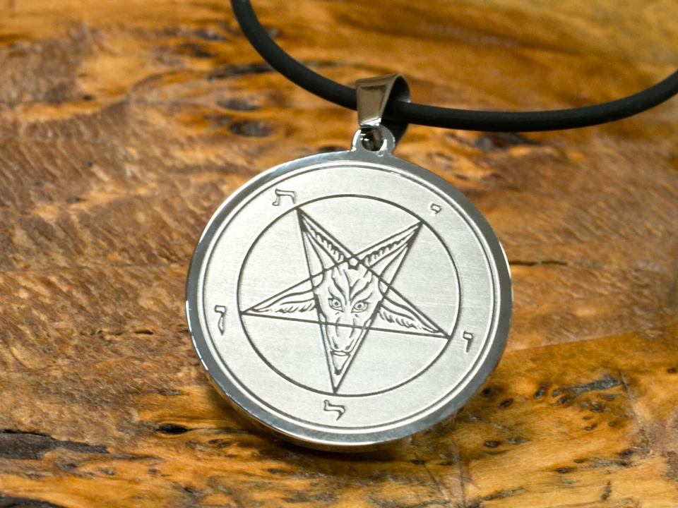 Pentagramm Baphomet Siegel Satan Ketten Anhänger Edelstahl Hexe Gothic Schmuck - Bild 2 von 4