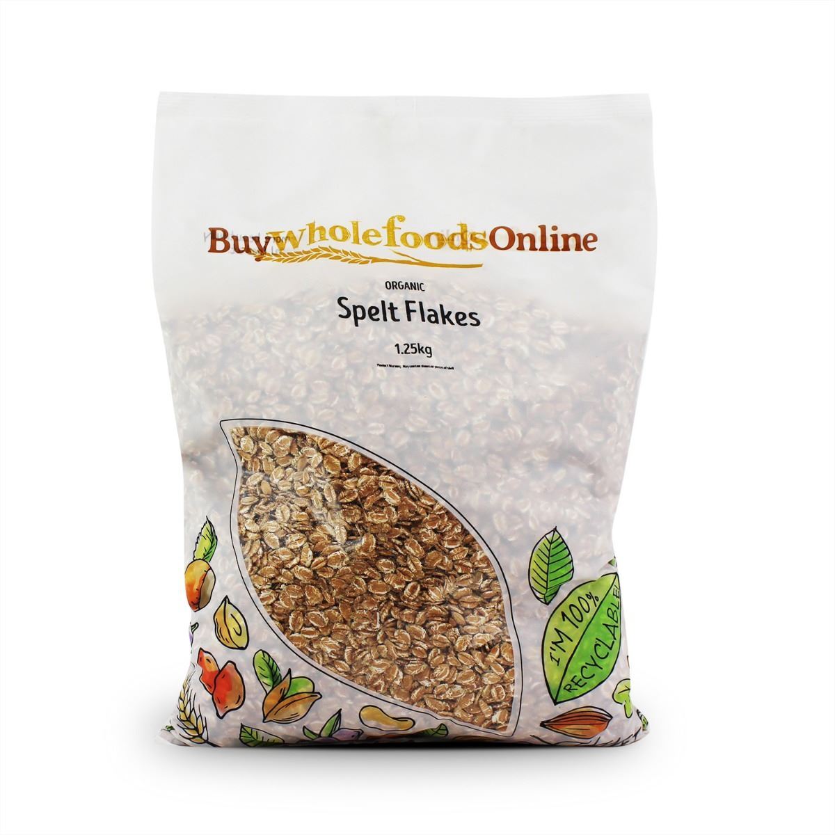 Organic Spelt Flakes 1.25kg | BWFO | Free UK Mainland P&P