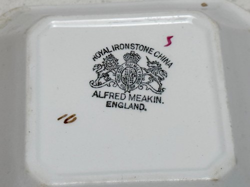 Vintage Alfred Meakin Royal Ironstone China Square Dish – Brown Leaf Design – En - Picture 3 of 3