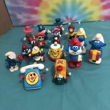LOT of Vintage Wind-Up Toys Rubber clown figures Papa Smurf, Smurfette