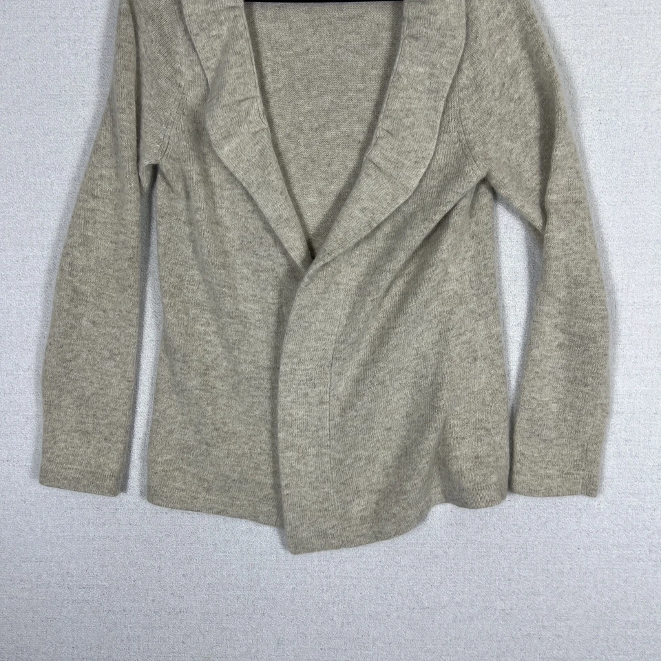 Marina Luna Angora 羊毛混纺开襟开衫女式大号燕麦片 — 第 4/4 张图片