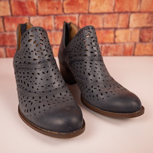 Stivaletti traforati Sofft taglia 7 Wyoming denim pelle blu - nuovi senza etichetta - Foto 2 di 6