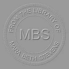 Custom FROM THE LIBRARY OF - Name -Monogram - Embosser Shiny EZ-Seal Hand Held