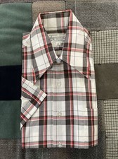 Vintage 60s 70s K Mart Brand Short Sleeve Plaid Shirt Mens Size M DEADSTOCK