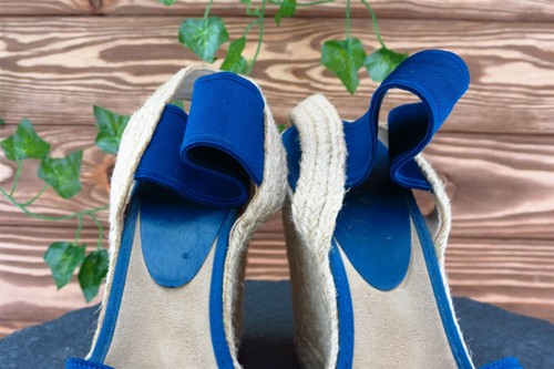 Nine West Size 7.5 M Blue Ankle Strap Fabric Women Sandal Shoes - Picture 3 of 7