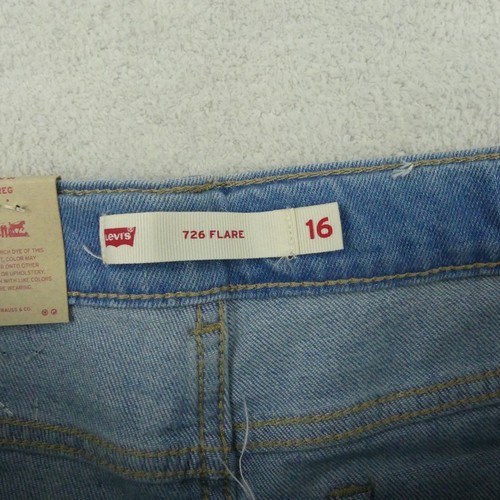 Levis Jeans Girls 16 Reg Light Blue 726 Flare High Rise Stretch Denim - Picture 4 of 20