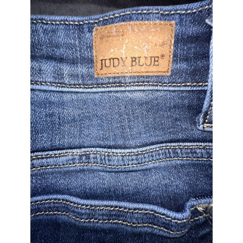 Judy Blue Jeans Womens Size 11 / 30 Dark Wash Distressed Boyfriend Ripped Denim - Picture 11 of 13