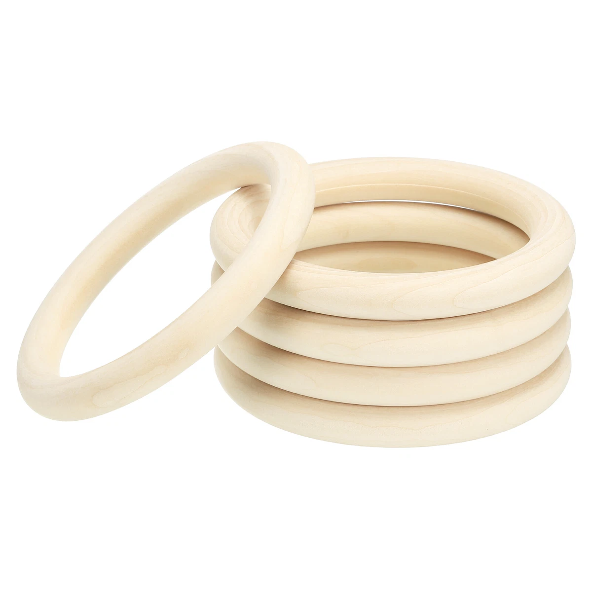 120mm 4.7 Unfinished Natural Wood Rings Wooden Loop Ring 15mm thick 5Pcs