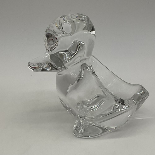 Pato de cristal firmado Vannes Le Chatel 4,25 pulgadas de alto - Imagen 8 de 11