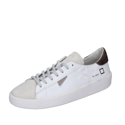 Scarpe uomo DATE 42 EU sneakers bianco pelle marrone camoscio BG154-42 |  eBay