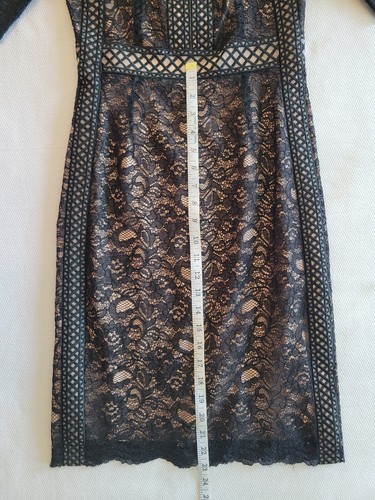 Antonio Melani Dress Women 0 Black Lace Overlay Sheath Slimming Zip Lined LBD - Picture 12 of 21