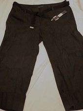 ELIE TAHARI women's black Linen crop Pants, Size 10, MRSP  228