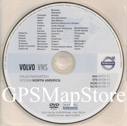 2008 2009 2010 2011 Volvo V70 XC70 Navigation DVD West U.S CAN Map v2012 Update - Picture 2 of 2
