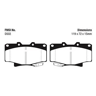 Pastillas de freno delanteras EBC Greenstuff serie 6000 para camioneta y SUV para Toyota 4Runner 92-95 Foto 4 de 4